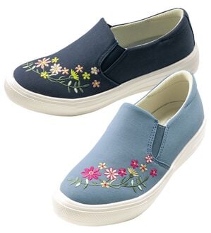 BELLUNA（ベルーナ）の「フラワー刺しゅうお洒落スリッポン（スリッポン）」｜詳細画像