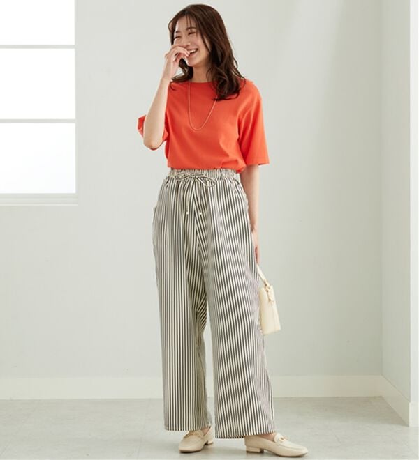 BELLUNA（ベルーナ）の「速乾！サッカー素材ドロストワイドパンツ（ワイドパンツ・ガウチョ）」｜詳細画像