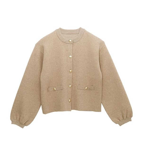 RANAN（ラナン）の「【4つの機能付き】洗える！ゴールド調ボタンニットカーディガン（ニットカーディガン）」｜詳細画像