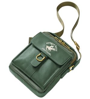 「＜ビバリーヒルズ・ポロクラブ＞縦型ショルダーバッグ（メンズショルダーバッグ）」｜グリーン