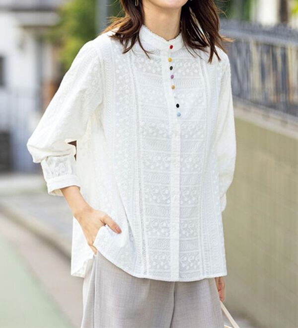 ルフラン（ルフラン）の「カラフル＊多ボタンブラウス（ブラウス）」｜詳細画像