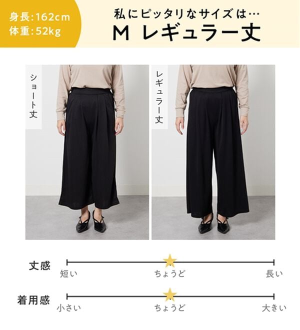 Viola e Viola（ヴィオラ エ ヴィオラ）の「楽ちんきれい美脚ワイドパンツ（ワイドパンツ・ガウチョ）」｜詳細画像
