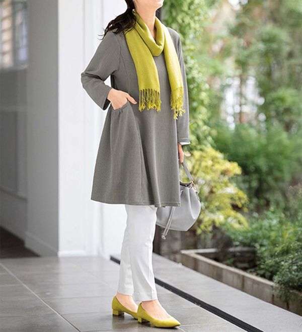 ルフラン（ルフラン）の「【２色組】ゆったりテレコ素材チュニック＜テチュル＞（チュニック）」｜詳細画像