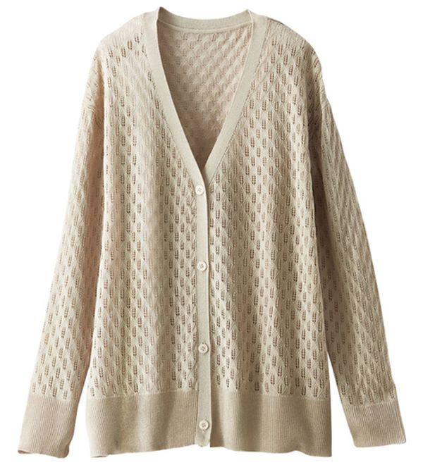 BELLUNA（ベルーナ）の「涼やかニット透かし編カーディガン（ニットカーディガン）」｜詳細画像