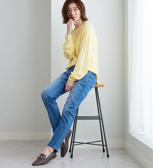 BELLUNA（ベルーナ）の「やわらかストレッチデニム素材スリムパンツ（フルレングスパンツ）」｜詳細画像