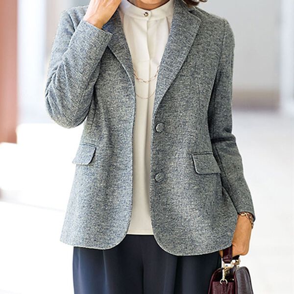 BELLUNA（ベルーナ）の「ウール混圧縮ニットテーラードジャケット（テーラードジャケット）」｜詳細画像