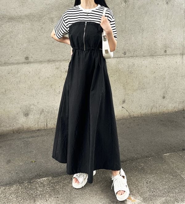 GeeRA（ジーラ）の「ハーフジップビスチェドッキングワンピース（その他ワンピース）」｜詳細画像