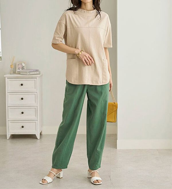 BELLUNA（ベルーナ）の「抗菌防臭綿１００％切替デザインプルオーバー（カットソー）」｜詳細画像