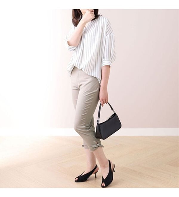 BELLUNA（ベルーナ）の「美脚ストレッチ裾リボンクロップドパンツ（クロップドパンツ）」｜詳細画像