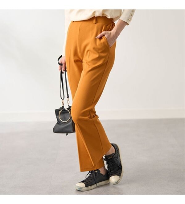 BELLUNA（ベルーナ）の「ジョーゼット素材フレアーパンツ（フルレングスパンツ）」｜詳細画像