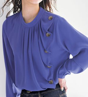 BELLUNA（ベルーナ）の「私が輝くボタンフリル使いブラウス（ブラウス）」｜詳細画像