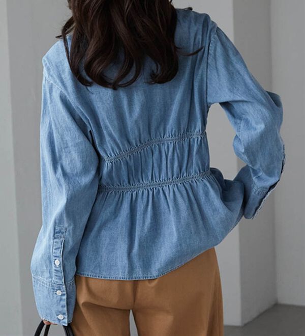 RANAN（ラナン）の「ライトデニムシャーリングデザインシャツブルー（シャツ）」｜詳細画像