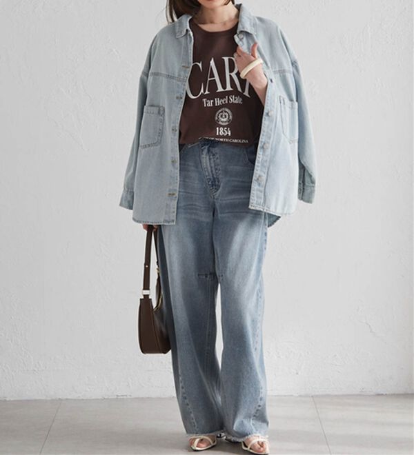 RANAN（ラナン）の「【汗シミ防止】カレッジロゴプリントT（Tシャツ）」｜詳細画像