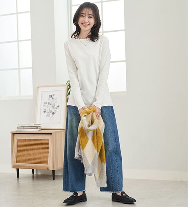 BELLUNA（ベルーナ）の「《ＨｕｇＲｅａｍコットン》オーガニックコットン１００％プルオーバー（Tシャツ）」｜詳細画像