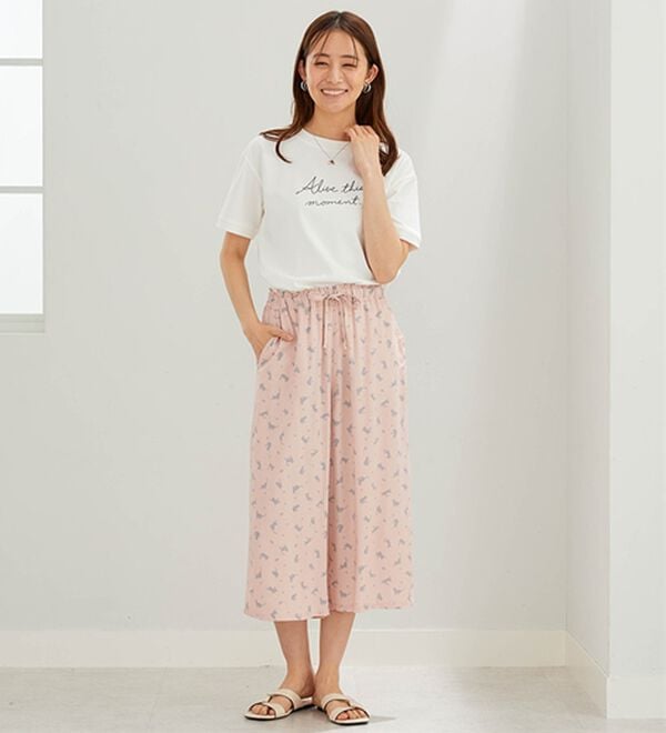 BELLUNA（ベルーナ）の「ひんやり！レーヨン素材楽ステテコ（ワイドパンツ・ガウチョ）」｜詳細画像