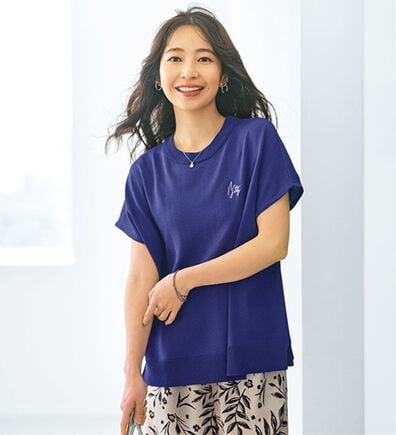 BELLUNA（ベルーナ）の「【快適Ｌａｂ．】Tシャツより上品！ひんやり洗えるニットＴ（ニット・セーター）」