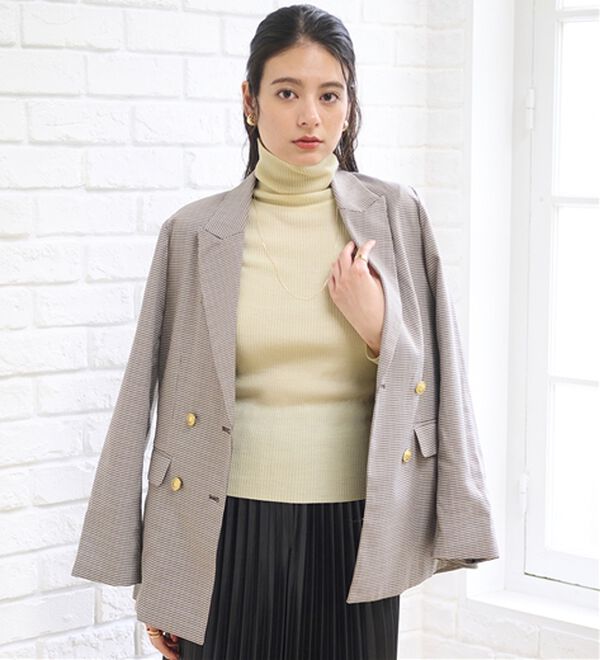 BELLUNA（ベルーナ）の「ハピネスコットン１００％&times;吸湿発熱リブタートルニット＜＆ｃｏｃｏｃｈｉ＞（ニット・セーター）」｜詳細画像