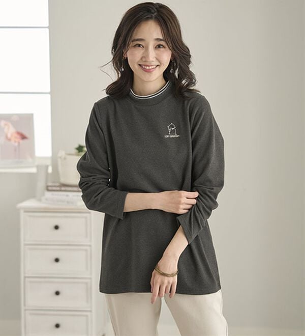 BELLUNA（ベルーナ）の「ふんわりなめらかネコちゃん刺しゅうチュニック（チュニック）」｜詳細画像