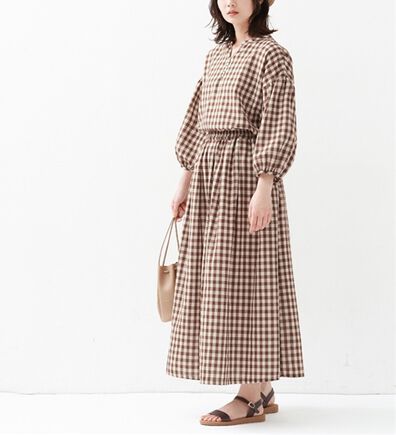 Viola e Viola（ヴィオラ エ ヴィオラ）の「ギンガムギャザーフレアースカート（ロングスカート）」