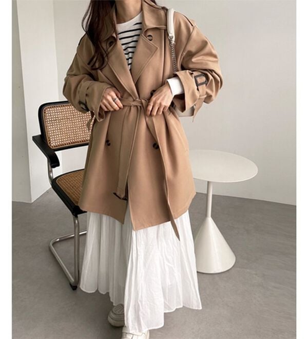 GeeRA（ジーラ）の「ミディ丈Ａライントレンチコート（ハーフコート）」｜詳細画像