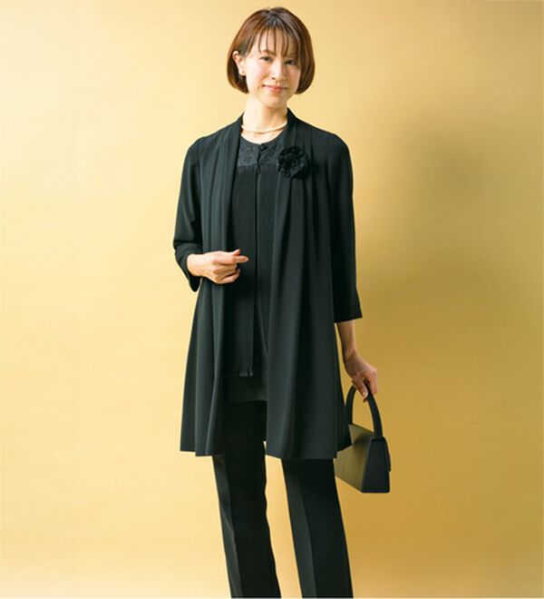 ルフラン（ルフラン）の「レース使いプリーツチュニック（ブラックフォーマル（喪服・礼服））」｜詳細画像