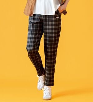 ルフラン（ルフラン）の「＜ＦＩＬＡ＞裏シャギーあったかパンツ（その他パンツ）」｜黒系チェック