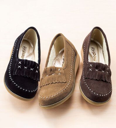 ルフラン（ルフラン）の「外反母趾対応＜メディフィット＞５Ｅあったかボアモカシンシューズ（パンプス）」