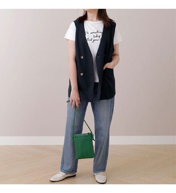 BELLUNA（ベルーナ）の「麻調素材ノーカラージレ（ジレ）」｜詳細画像