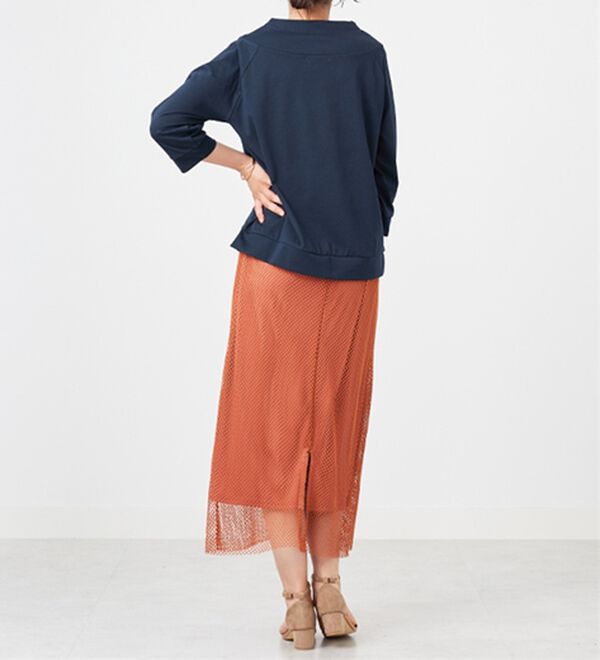 BELLUNA（ベルーナ）の「ヒンヤリ綿混ワイドネックプルオーバー（カットソー）」｜詳細画像