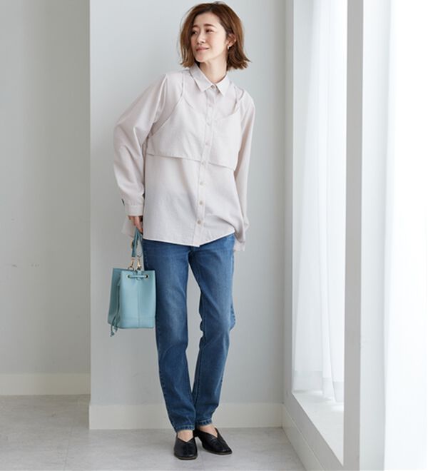 BELLUNA（ベルーナ）の「やわらかストレッチデニム素材スリムパンツ（フルレングスパンツ）」｜詳細画像