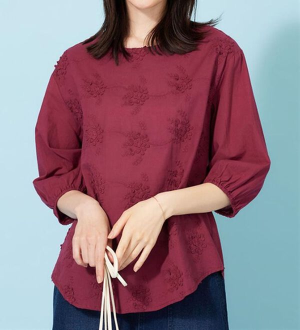 BELLUNA（ベルーナ）の「モチーフレース使いふんわり袖ブラウス（ブラウス）」｜詳細画像