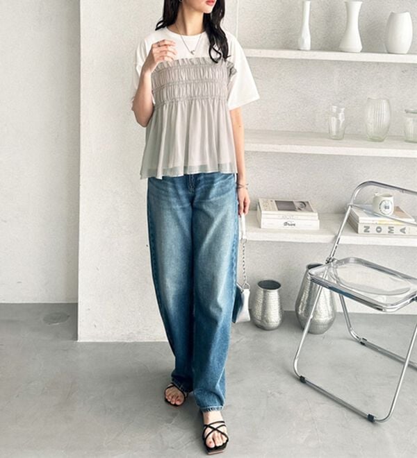 GeeRA（ジーラ）の「シアービスチェドッキングＴシャツ（カットソー）」｜詳細画像