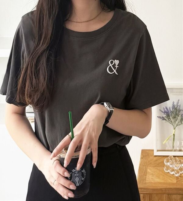 GeeRA（ジーラ）の「アンドハート刺しゅうＴシャツ（Tシャツ）」｜詳細画像