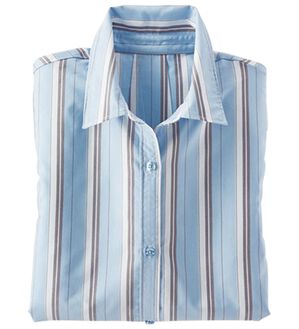 BELLUNA（ベルーナ）の「＜ＳＯＬＯＴＥＸ（Ｒ）＞ストレッチビッグシャツ（シャツ）」｜ブルー系太ストライプ