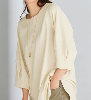 BELLUNA（ベルーナ）の「着崩れしにくい！袖デザインロングプルオーバー（チュニック）」｜アイボリー