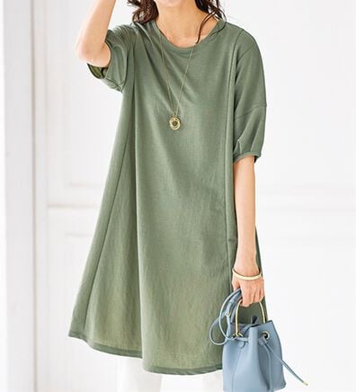 BELLUNA（ベルーナ）の「涼感！切替デザインロングワンピース（チュニック）」