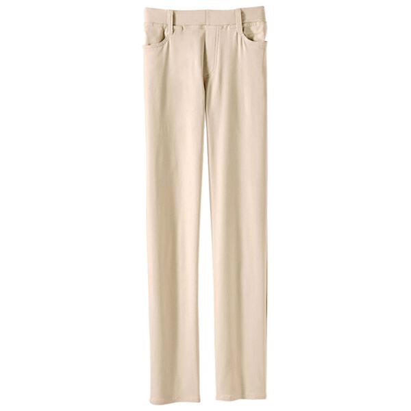 BELLUNA（ベルーナ）の「サイズ満載！グーンと伸びる裏起毛ラクパンツ（フルレングスパンツ）」｜ライトベージュ