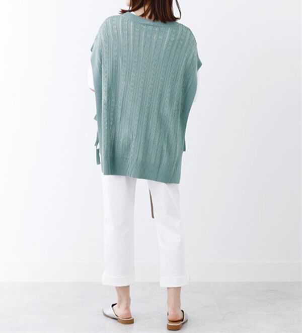 BELLUNA（ベルーナ）の「サイドリボン透かし編ベストアンサンブル（アンサンブル）」｜詳細画像