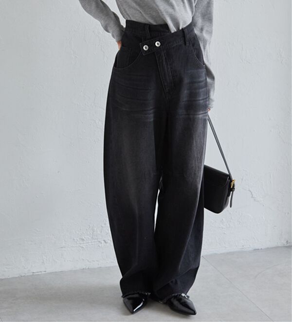 RANAN（ラナン）の「クロスウエストカーブデニム（フルレングスパンツ）」｜詳細画像