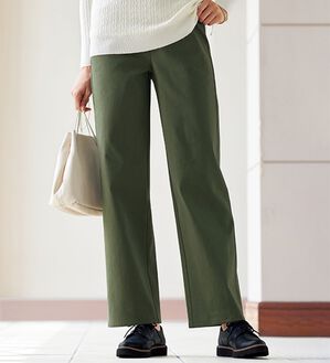 BELLUNA（ベルーナ）の「綿サテン裏起毛ほどゆるパンツ（ワイドパンツ・ガウチョ）」｜詳細画像