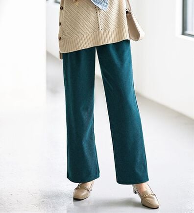 BELLUNA（ベルーナ）の「なめらかコーデュロイワイドパンツ（ワイドパンツ・ガウチョ）」