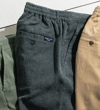 「＜コムルヴァン・オム＞「涼」感じる大人の麻入りイージーパンツ（メンズイージーパンツ）」