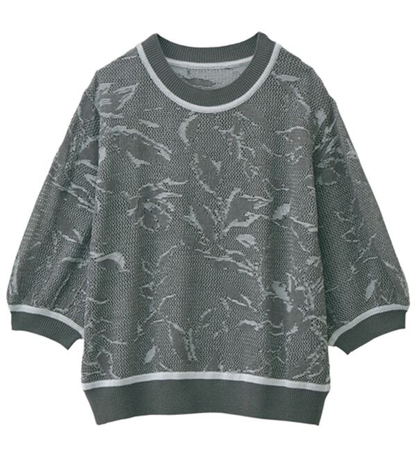 RANAN（ラナン）の「リーフ柄メッシュニット（ニット・セーター）」｜詳細画像