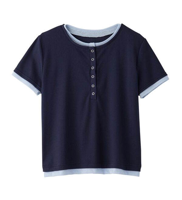 RANAN（ラナン）の「レイヤード風ヘンリーネックTシャツ（カットソー）」｜詳細画像