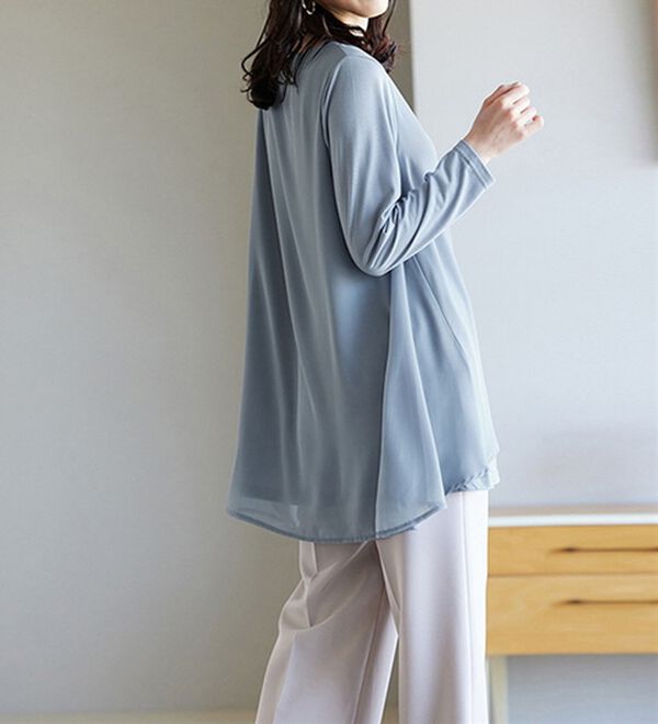 RANAN（ラナン）の「異素材切替フレアーチュニック（チュニック）」｜詳細画像