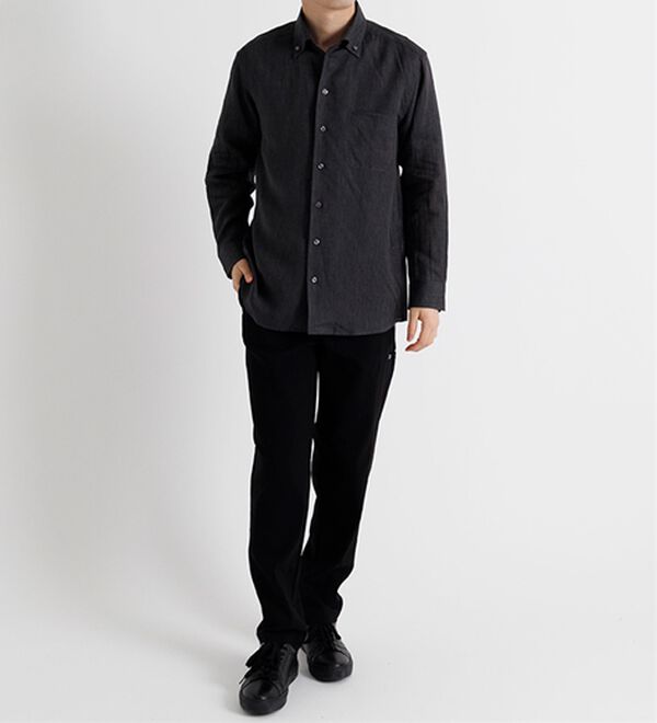 「＜コムルヴァン・オム＞大人のフレンチリネン１００％シャツ（メンズシャツ）」｜詳細画像