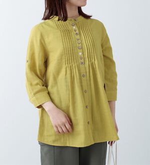 BELLUNA（ベルーナ）の「ダブルガーゼ素材オーバーブラウス（ブラウス）」｜イエロー系