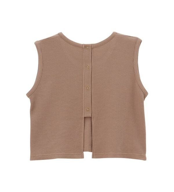 GeeRA（ジーラ）の「スナップボタンワッフルクロップドトップス（カットソー）」｜詳細画像