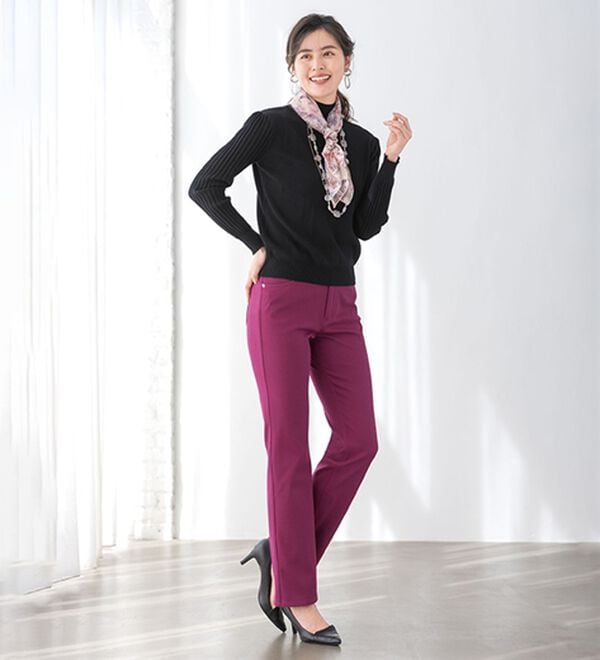 ルフラン（ルフラン）の「楽らく素敵！全方向ストレッチ綿混パンツ（フルレングスパンツ）」｜詳細画像