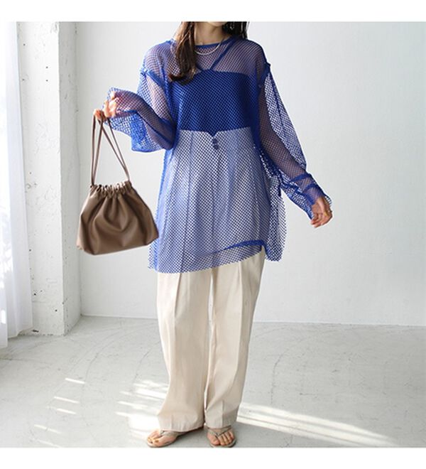 GeeRA（ジーラ）の「メッシュ素材２ＷＡＹプルオーバー（カットソー）」｜詳細画像